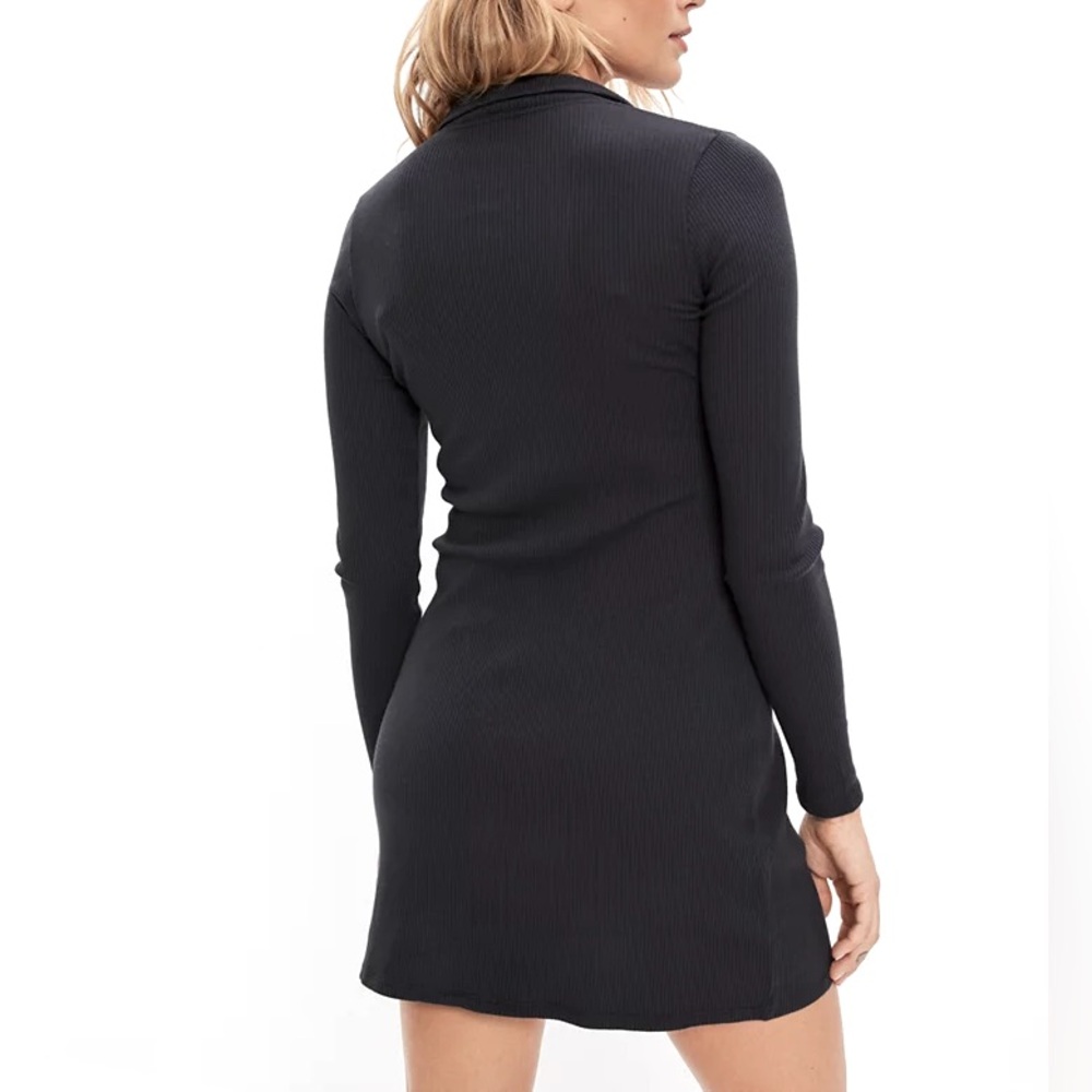 American Eagle Ruched Knit Button-Front Mini Dress - Picture 2 of 4